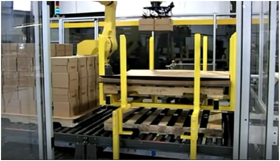 高賦碼 智能包裝+封箱+碼垛+自動貼標--汽車行業(yè)貼標方案